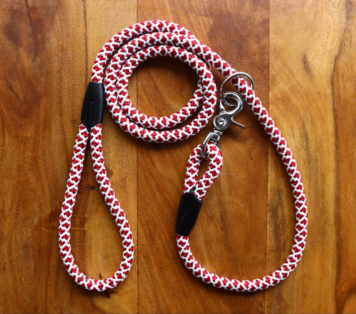 Burgundy & White Leash