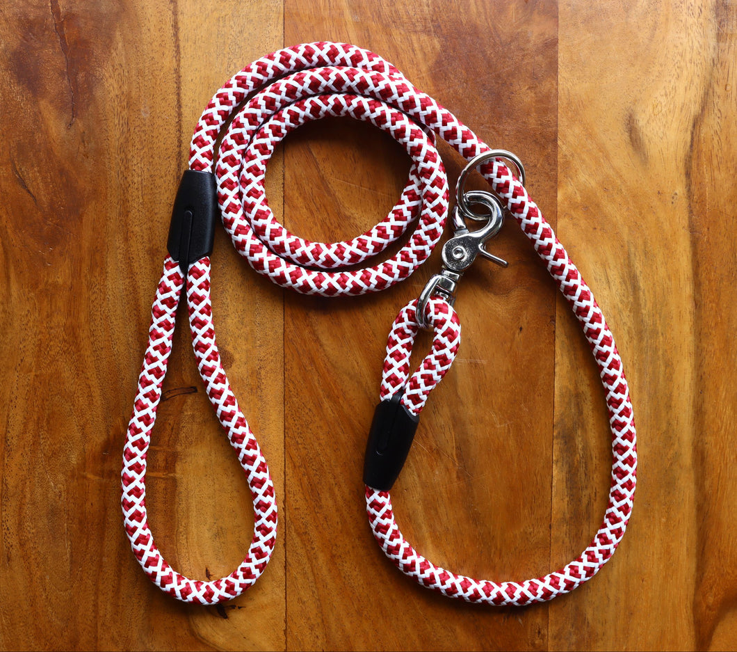 Burgundy & White Leash